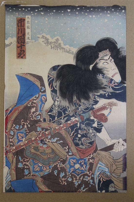 Hiroshige (1795-1858) and 5 other unframed woodblock prints